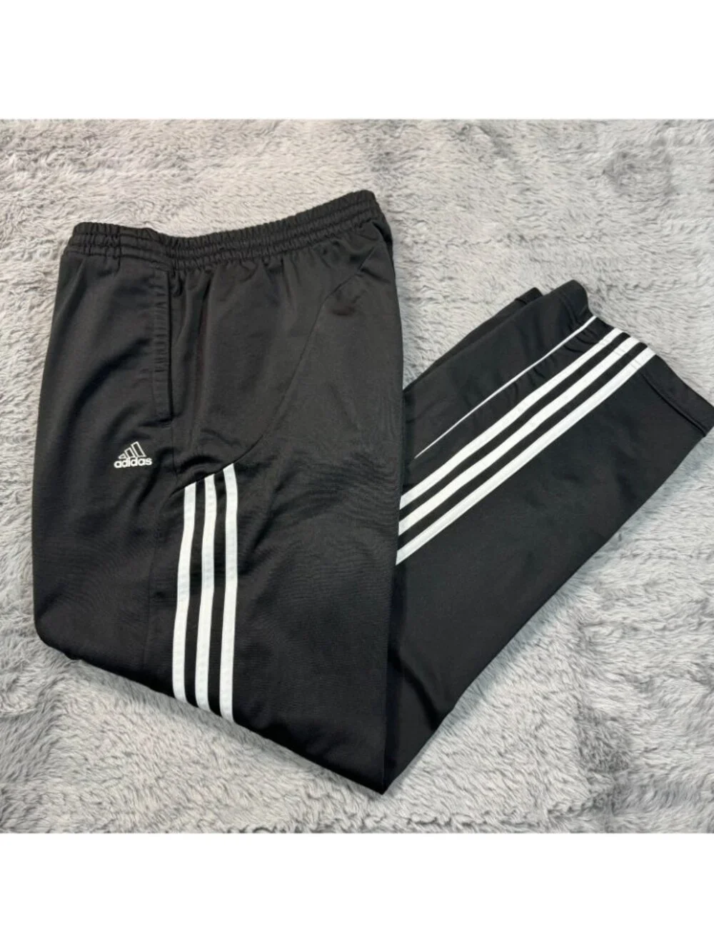 Adidas Pant Men's M Black Polyester Track Performance Workout Jogging Running